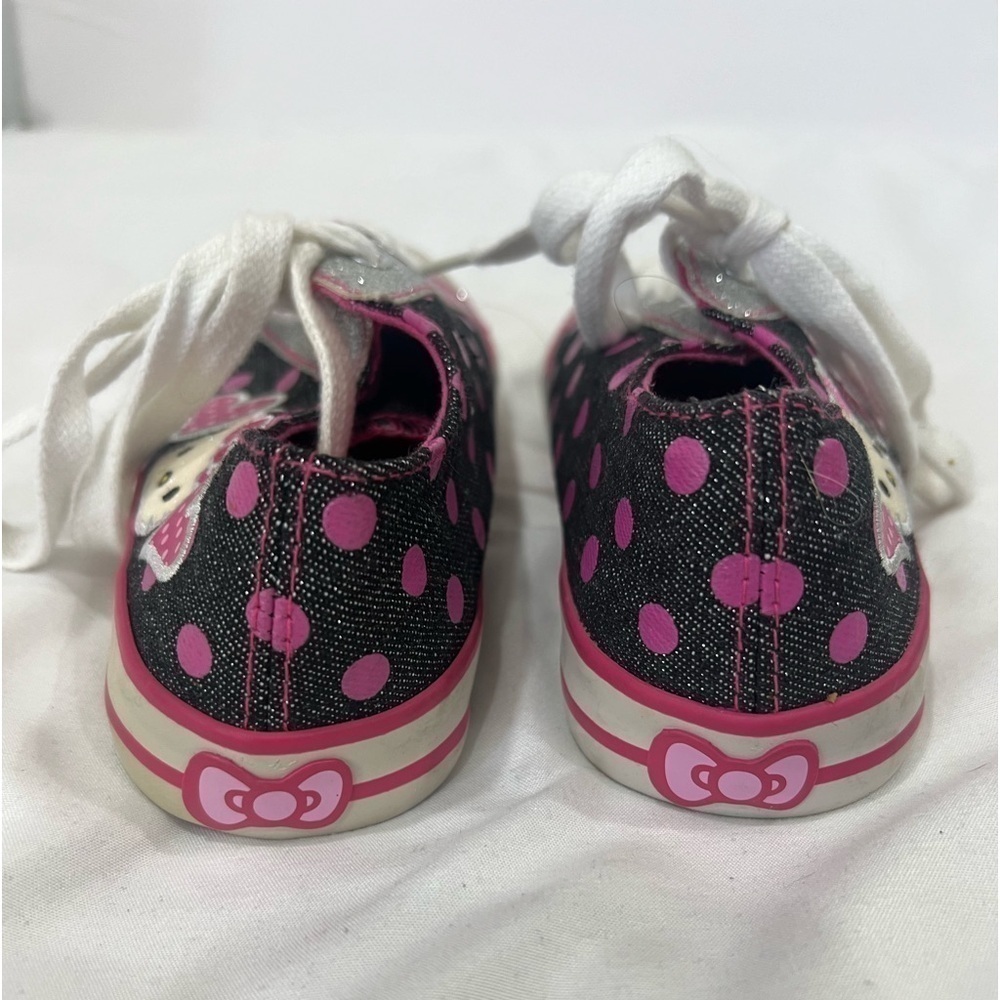 Hello Kitty Sanrio gray pink polka dots sneakers size 1 - Picture 9 of 11